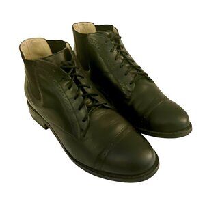 Ariat Leather Granny Cap Toe Boots Shoes Steampunk Women’s 8 Wide 91701 Black